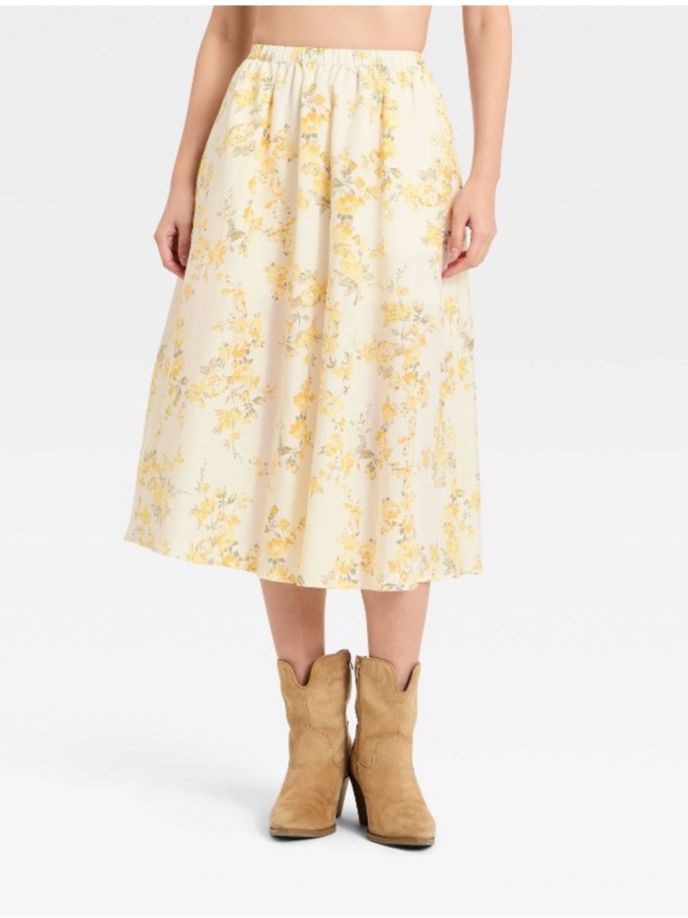 Set! Women's Short Puff Sleeve Tie Top & Skirt - A New Day™ White Floral XS NWT - Picture 4 of 5